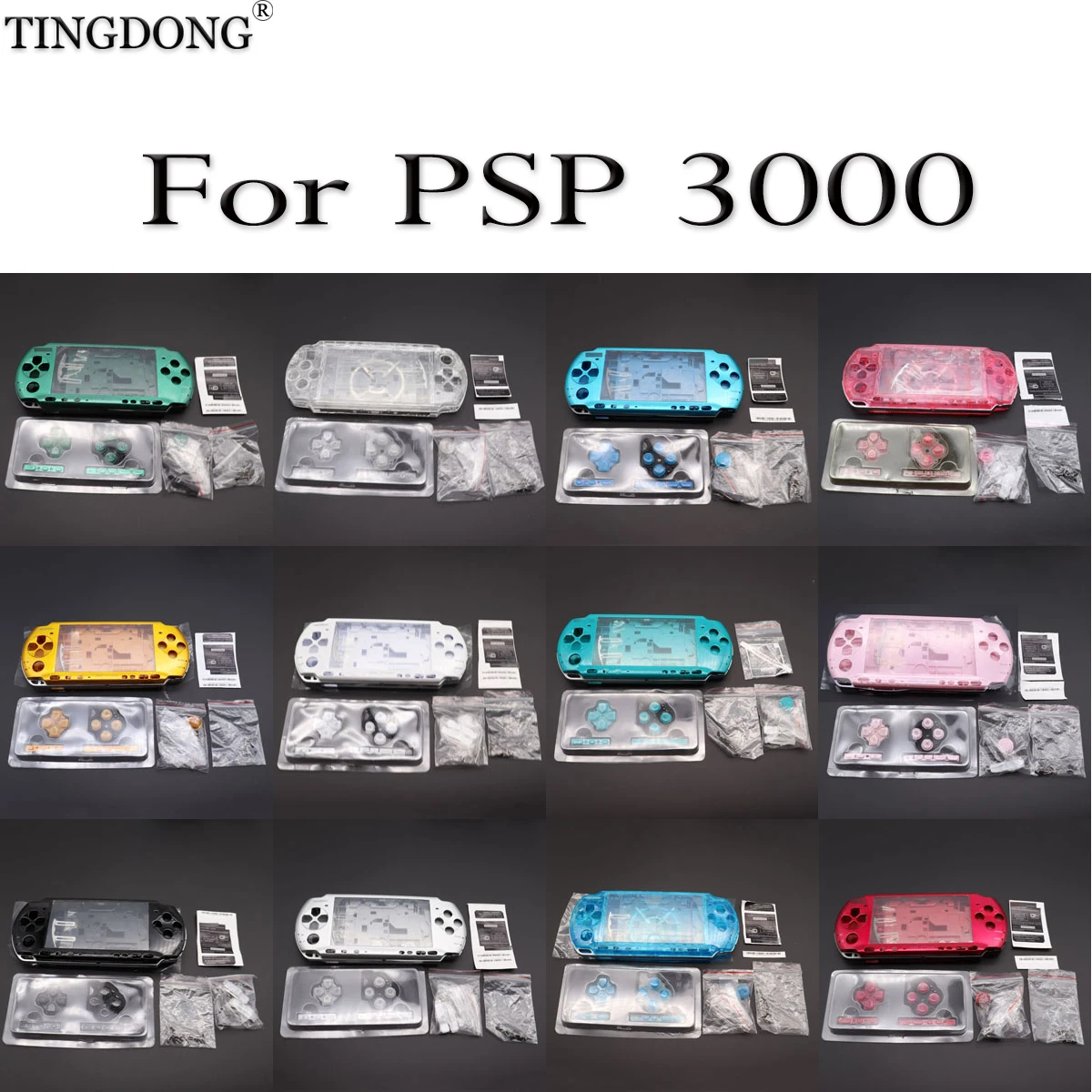 Vysoká kvalita Pre PSP3000 PSP 3000 3001 3004 Starú Verziu Herné Konzoly Shell Nahradenie Plný Bývanie Pokrytie Prípad s Tlačidlami Auta