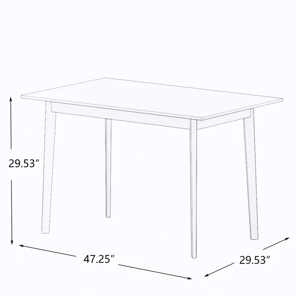Biela Moderný Jedálenský Stôl 47 Palec Kuchynský Stôl Obdĺžnikový Top s Masívneho Dreva Nohu