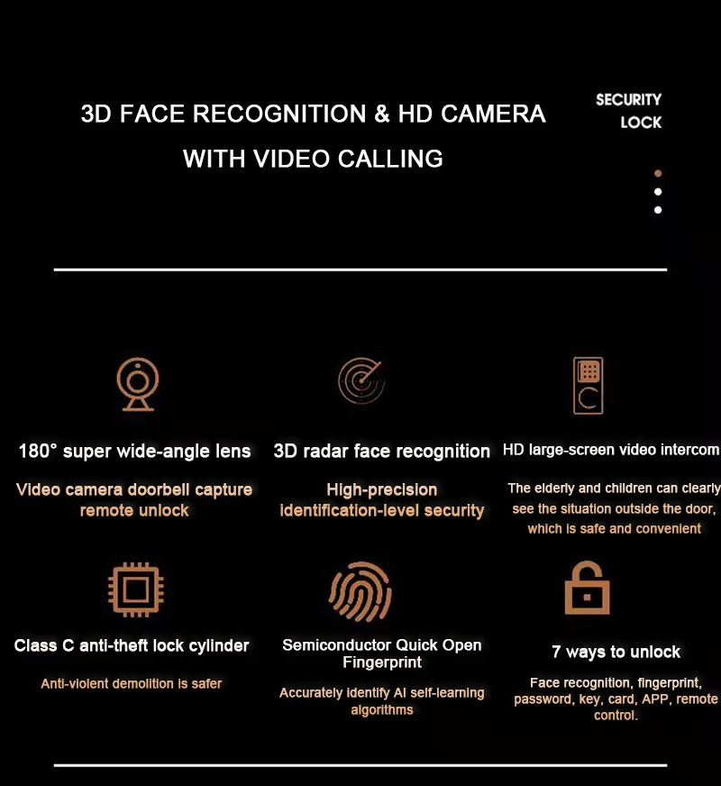 2023 Nové Inteligentné Dverí Zamky Fotoaparát Vodotesný Tvár Rozpoznávania Odtlačkov Prstov