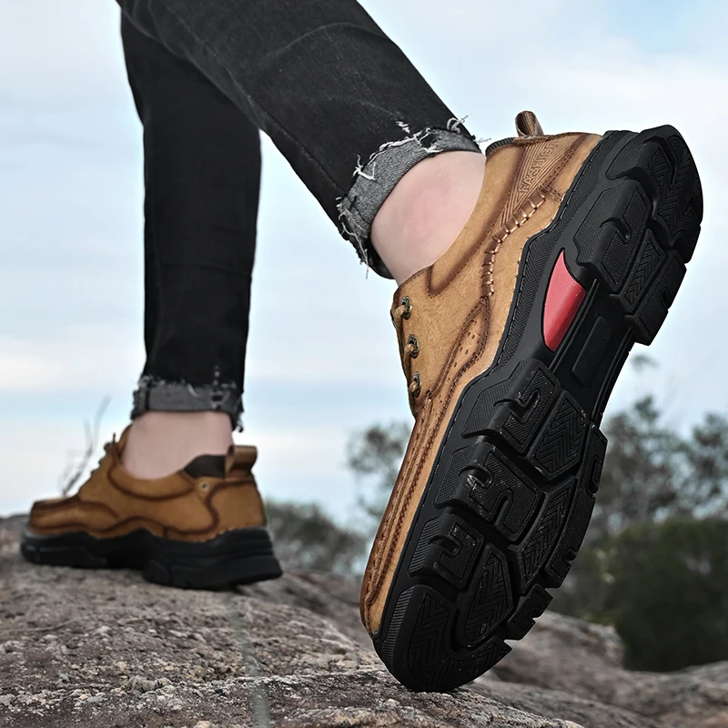 Turistické topánky pánske kožené outdoorové topánky Opotrebovaniu Mužov Pešie Prechádzky Poľovnícke Taktické Tenisky Rybárske potreby na kempovanie topánky muž