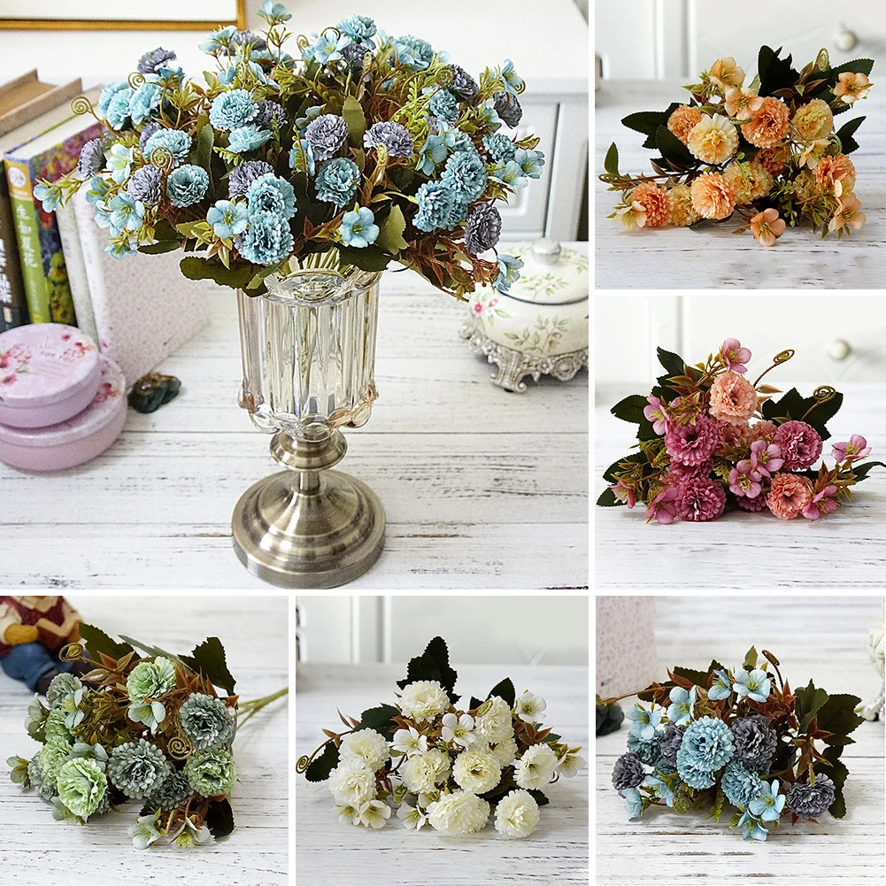 1 zväzok Európskej malý strúčik klinčeky umelé kvety veľkoobchod domáce fotografovanie mäkké dekorácie, ručne vyrábané diy materiálov