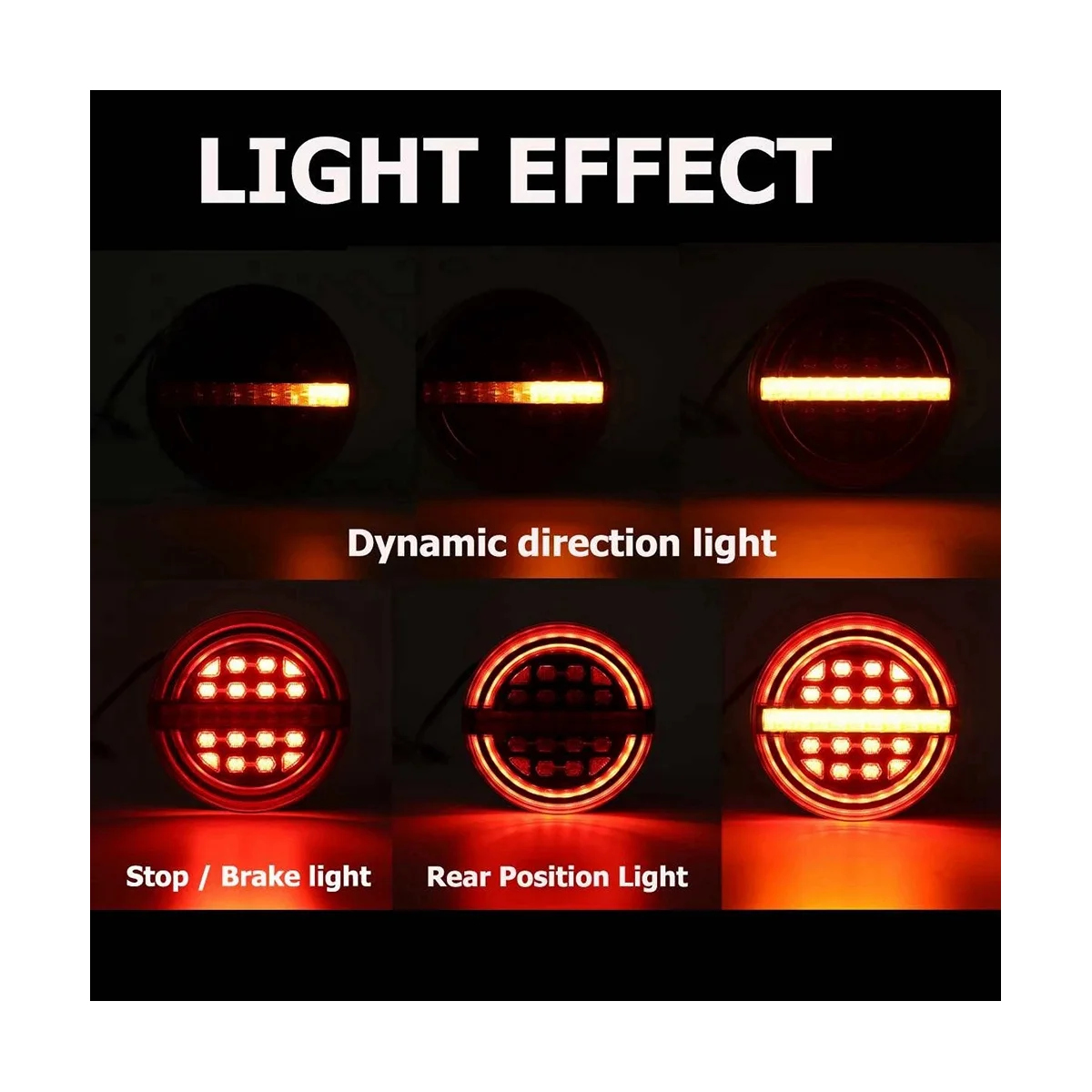 5.3 Palcový Kolo LED Nákladných Prívesov Svetlo Zadné Brzdové Svetlo DRL Prietok Zase Signálneho Svetla na Nákladných Lodiach Van Nákladných Lodí