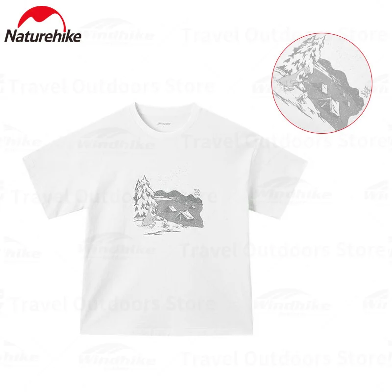 Naturehike Camping Krátky Rukáv T-shirt Bavlna Mužov tričko Kvet Priadza Krátky Rukáv Fashion Rybárske Tričko