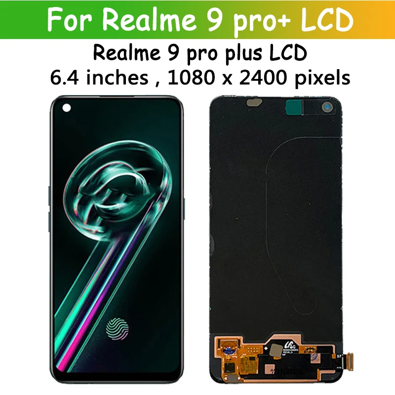 Pôvodný Pre OPPO Realme 9 Pro+ RMX3392, RMX3393 LCD Displej Dotykový Panel Obrazovky Digiziter Na Realme 9 Pro 9Pro Plus LCD Rám