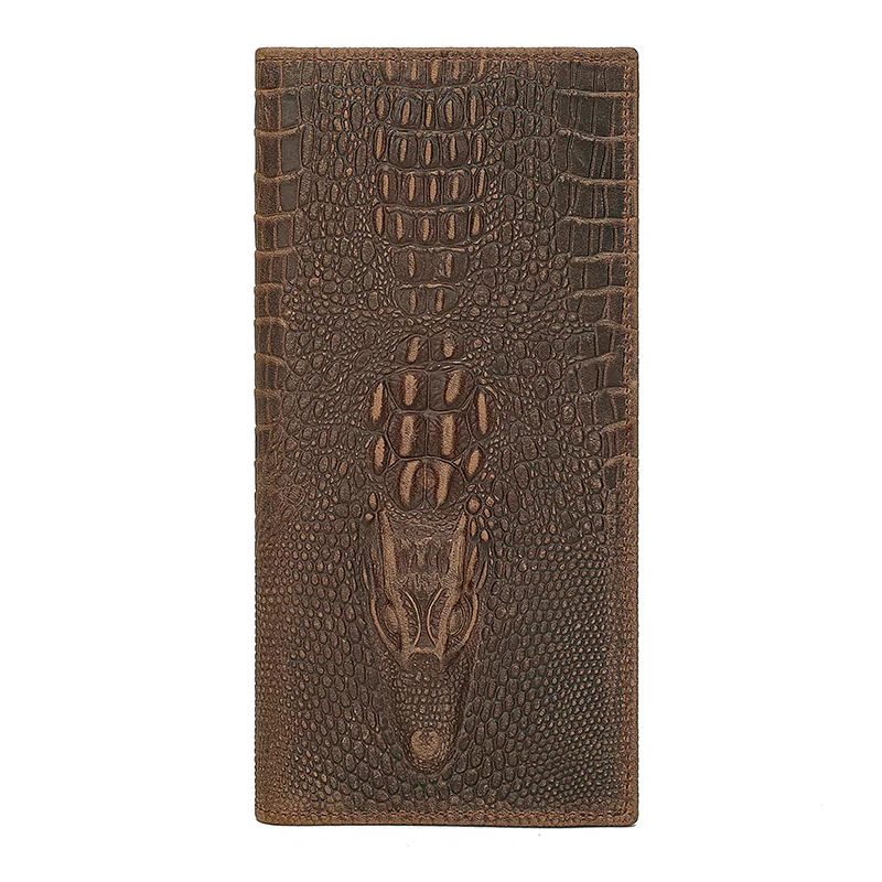 Nové kožené pánske Dlhé Peňaženky vrchnú vrstvu cowhide krokodíla vzor multi card veľkú kapacitu kabelke peňaženku